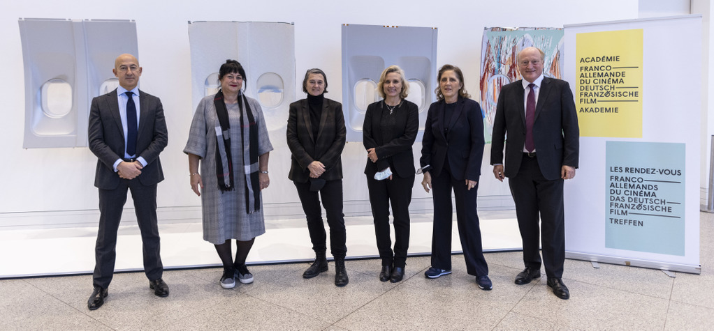 Bilan des 19es Rendez-Vous Franco-Allemands du Cin&eacute;ma &agrave; Bonn - Olivier Henrard (CNC), Simone Baumann (German Films), Marie Masmonteil (Acad&eacute;mie Franco-Allemande du Cin&eacute;ma), Daniela Elstner (UniFrance), Petra M&uuml;ller (Film und Medienstiftung NRW), Peter Dinges (FFA) - &copy; Ralph Sondermann